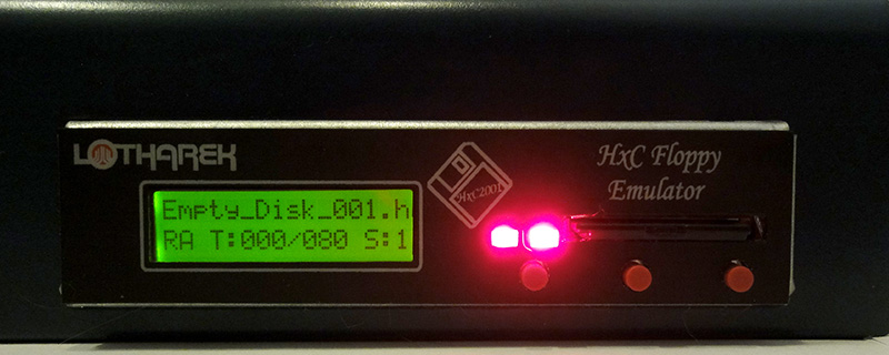 Yamaha RM1x with integrated Flobby emulator. (writing to SDHC card)
